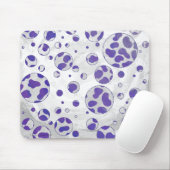 Tapis De Souris Polka blanc et violet dalmate (Avec souris)