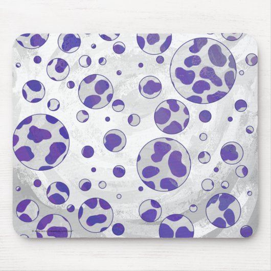 Tapis De Souris Polka blanc et violet dalmate (Devant)