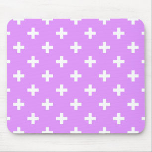 Tapis De Souris Polka blanche croise sur lilas