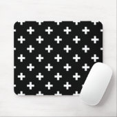 Tapis De Souris Polka blanche croise sur noir (Avec souris)