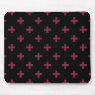 Tapis De Souris Polka de mûre croise sur le noir