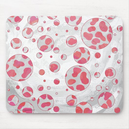 Tapis De Souris Polka Dot Dalmatie rose et blanc (Devant)