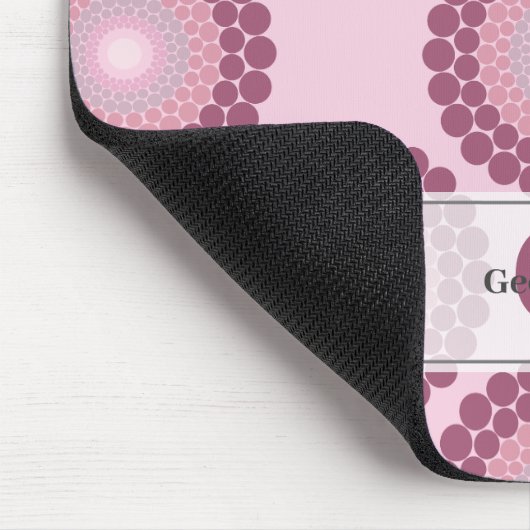 Tapis De Souris Polka Dot Mandala, Rose Dusky Radiant Personnalisé (Coin)