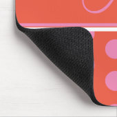 Tapis De Souris Polka Dot Monogramme Script Rose Orange Girly (Coin)