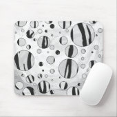 Tapis De Souris Polka Dot Tiger noir et blanc (Avec souris)