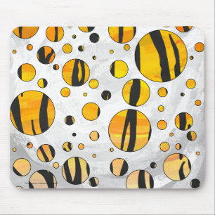 Tapis De Souris Polka Dot Tiger noir et orange