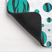 Tapis De Souris Polka Dot Tiger noir et Turquoise (Coin)