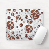 Tapis De Souris Polka Dot Vache Brown et blanche (Avec souris)