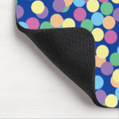 Tapis De Souris Polka-Dots bleu violet rose jaune orange vert (Coin)