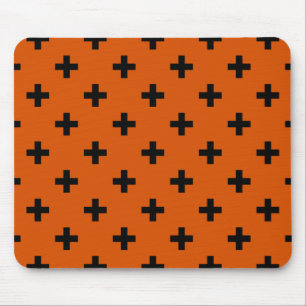 Tapis De Souris Polka noire croise sur orange