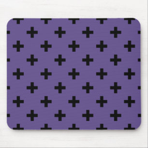 Tapis De Souris Polka noire croise sur ultra violet