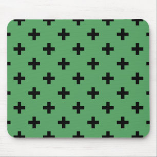 Tapis De Souris Polka noire croise sur vert