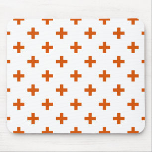 Tapis De Souris Polka orange croise sur blanc