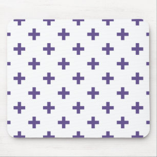 Tapis De Souris Polka ultra-violette croise en blanc
