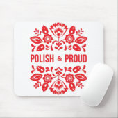 Tapis De Souris Pologne et fière Pologne Polska Fleurs rouges (Avec souris)