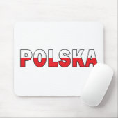 Tapis De Souris Polska aux couleurs du drapeau polonais (Avec souris)