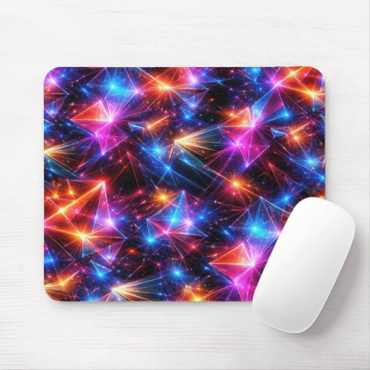 Tapis De Souris Polygone Abstrait Néon Avec Étincelles (Avec souris)