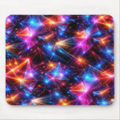 Tapis De Souris Polygone Abstrait Néon Avec Étincelles (Devant)