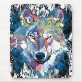 Tapis De Souris Polygone de loup bleu Mousepad (Devant)