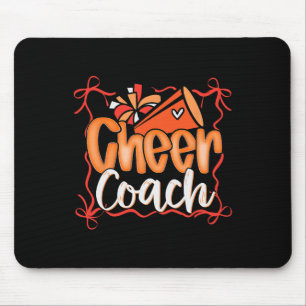 Tapis De Souris Pom-Poms orange coquette noeud papillon entraîneur