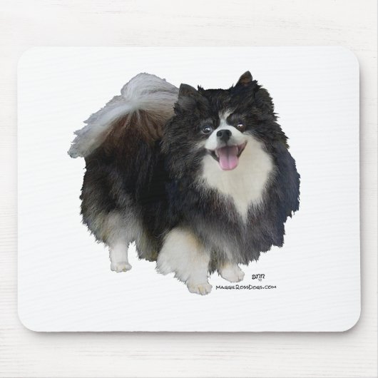 Tapis De Souris Pomeranian noir (Devant)