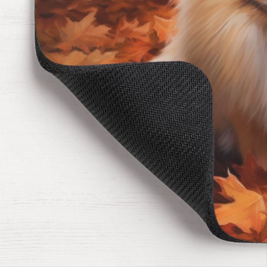 Tapis De Souris Poméranie en automne Feuilles Automne Inspire (Coin)