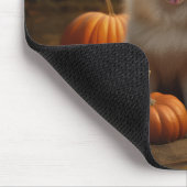Tapis De Souris Poméranien Chiot Automne Citrouille délice (Coin)