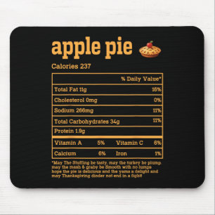 Tapis De Souris Pomme tarte valeur nutritive Thanksgiving nourritu