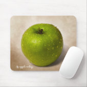 Tapis De Souris Pomme verte et texte personnalisé (Avec souris)