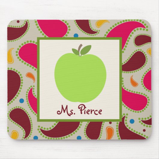 Tapis De Souris Pomme verte / Paisley Teacher (Devant)
