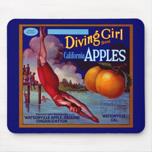 Tapis De Souris Pommes de filles de plongée (Devant)