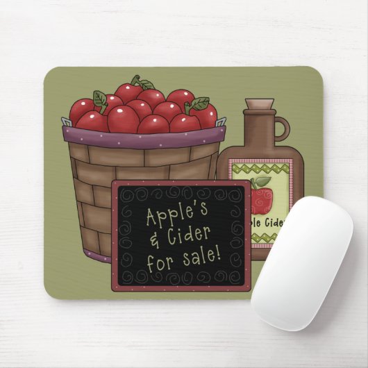 Tapis De Souris Pommes et cidre Mousepad (Avec souris)