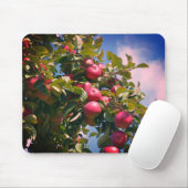 Tapis De Souris Pommes rouges dans la nature de l'arbre (Avec souris)