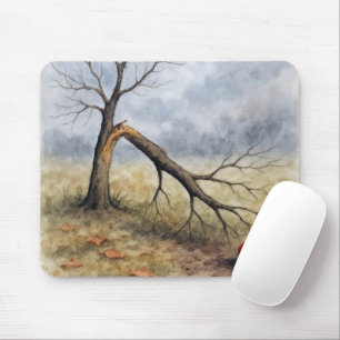 Tapis De Souris Pommier à l'aquarelle avec pomme rouge