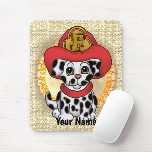 Tapis De Souris Pompier Chien Chien Chien Chien Chien Chien Chien (Avec souris)