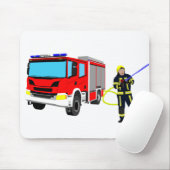 Tapis De Souris Pompier et véhicule d'extinction (Avec souris)