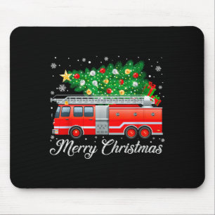 Tapis De Souris Pompier Sapin de Noël Drôle de Xmas Pyjama Pompier