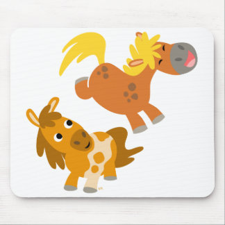 Tapis De Souris Poneys espiègles Mousepad de bande dessinée