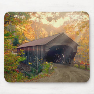 Tapis De Souris Pont couvert d'Upper Falls Vermont Mousepad