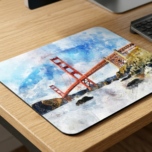 Tapis De Souris Pont Golden Gate aquarelle à San Francisco