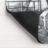 Tapis De Souris Pont vieux pencilart Monochrome noir et blanc (Coin)