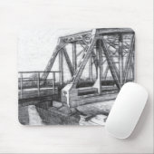 Tapis De Souris Pont vieux pencilart Monochrome noir et blanc (Avec souris)
