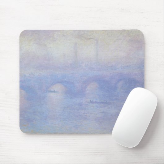 Tapis De Souris Pont Waterloo, effet Mist par Claude Monet (Avec souris)