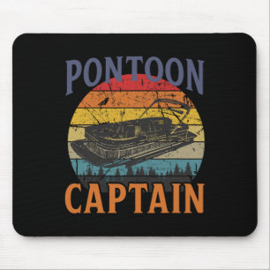 Tapis De Souris Ponton Vintage Ponton Blanc Capitaine Funn nautiqu