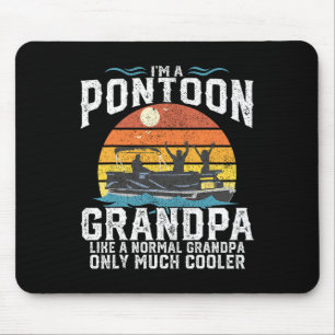 Tapis De Souris Pontoon Grand-père Capitaine Retro Funny Boyer Pèr