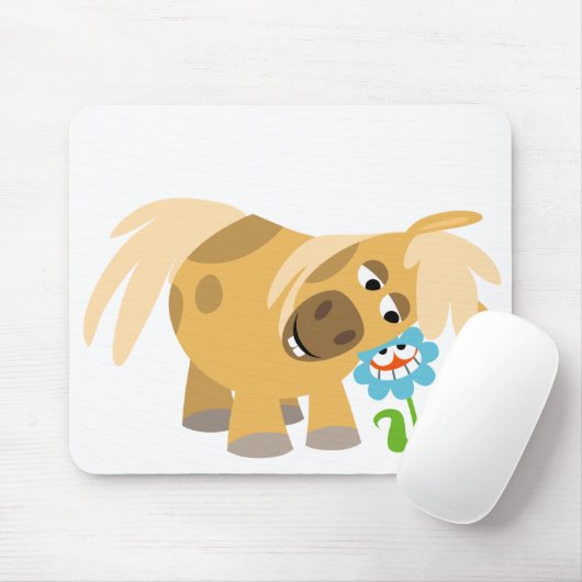 Tapis De Souris Pony et Mousepad de fleurs (Avec souris)