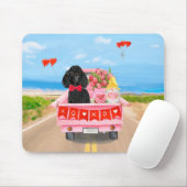 Tapis De Souris Poodle Chien Saint-Valentin Coeurs de Camion (Avec souris)