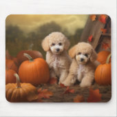 Tapis De Souris Poodle Chiot Automne Citrouille délice (Devant)