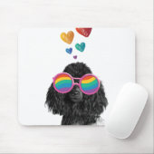 Tapis De Souris Poodle Dog with Hearts Saint-Valentin (Avec souris)