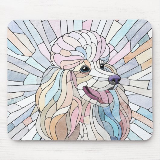 Tapis De Souris Poodle - mosaïque pastel (Devant)